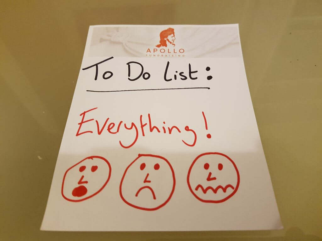 A To Do list. The only entry on the 'to do' list says "Everything!"