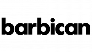 The logo of the Barbican in London
